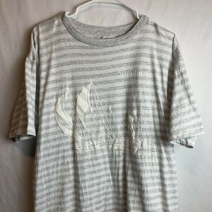 Vintage Premier Sportswear White Heather Grey Striped Men’s South Dakota T-Shirt